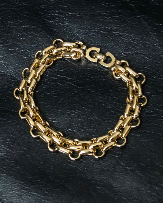 "Christian Dior" Double chain gold bracelet