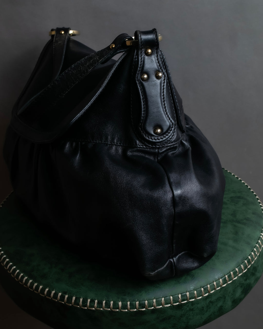 "FENDI" Gathered design leather one-shoulder bag