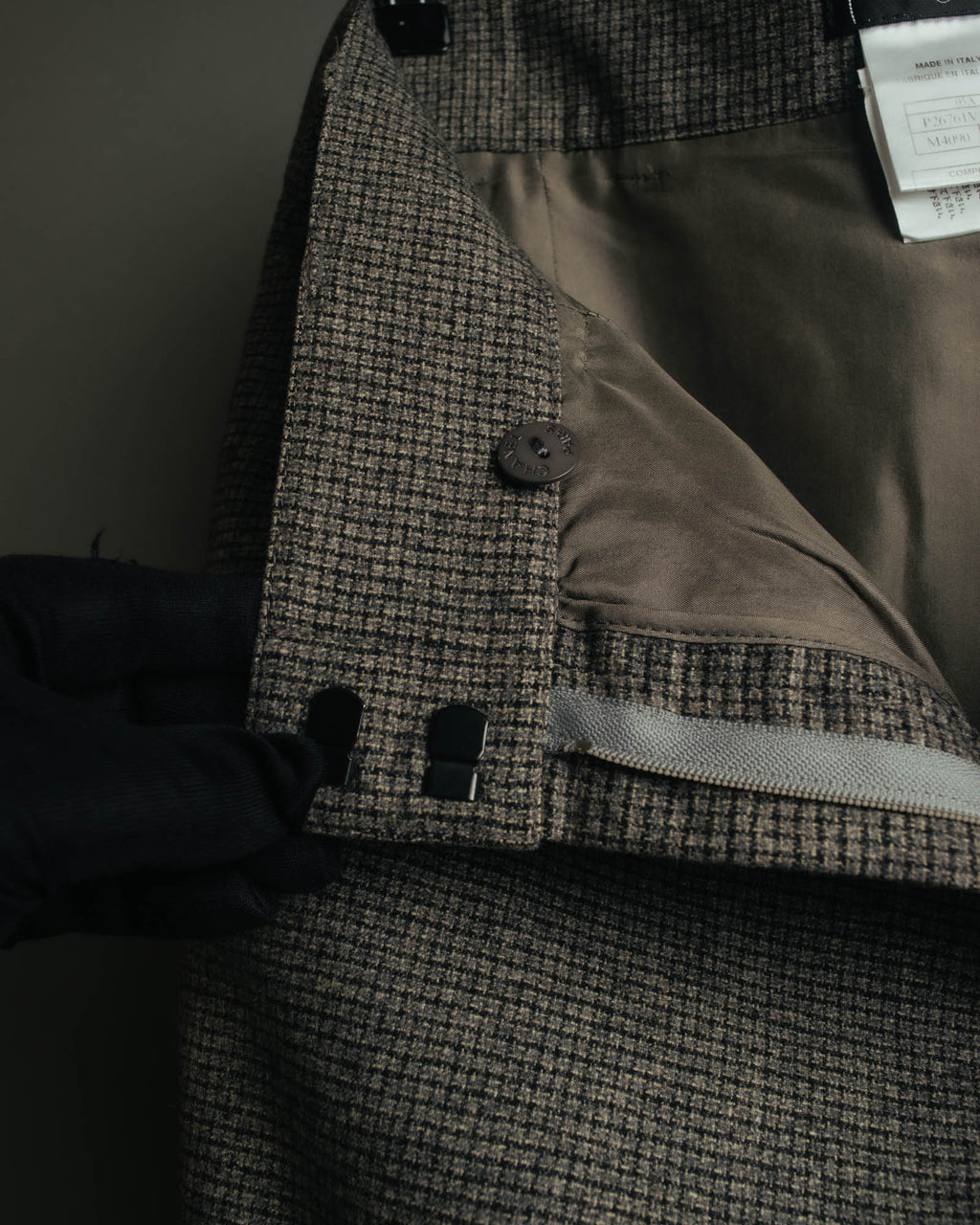 -SPECIAL- “CHANEL” 05AWmicro houndstooth tweed wide trousers