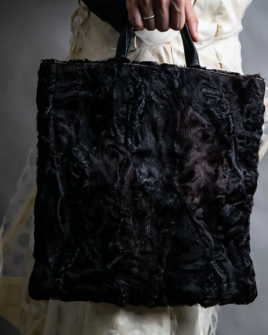 "LOEWE" Real fur and nappa leather tote bag