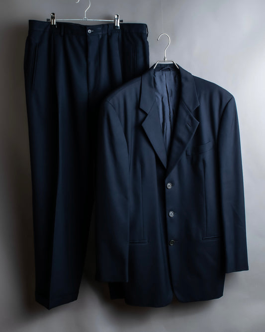 "GIORGIO ARMANI" Long length tailored jacket and wide tapered slacks set up