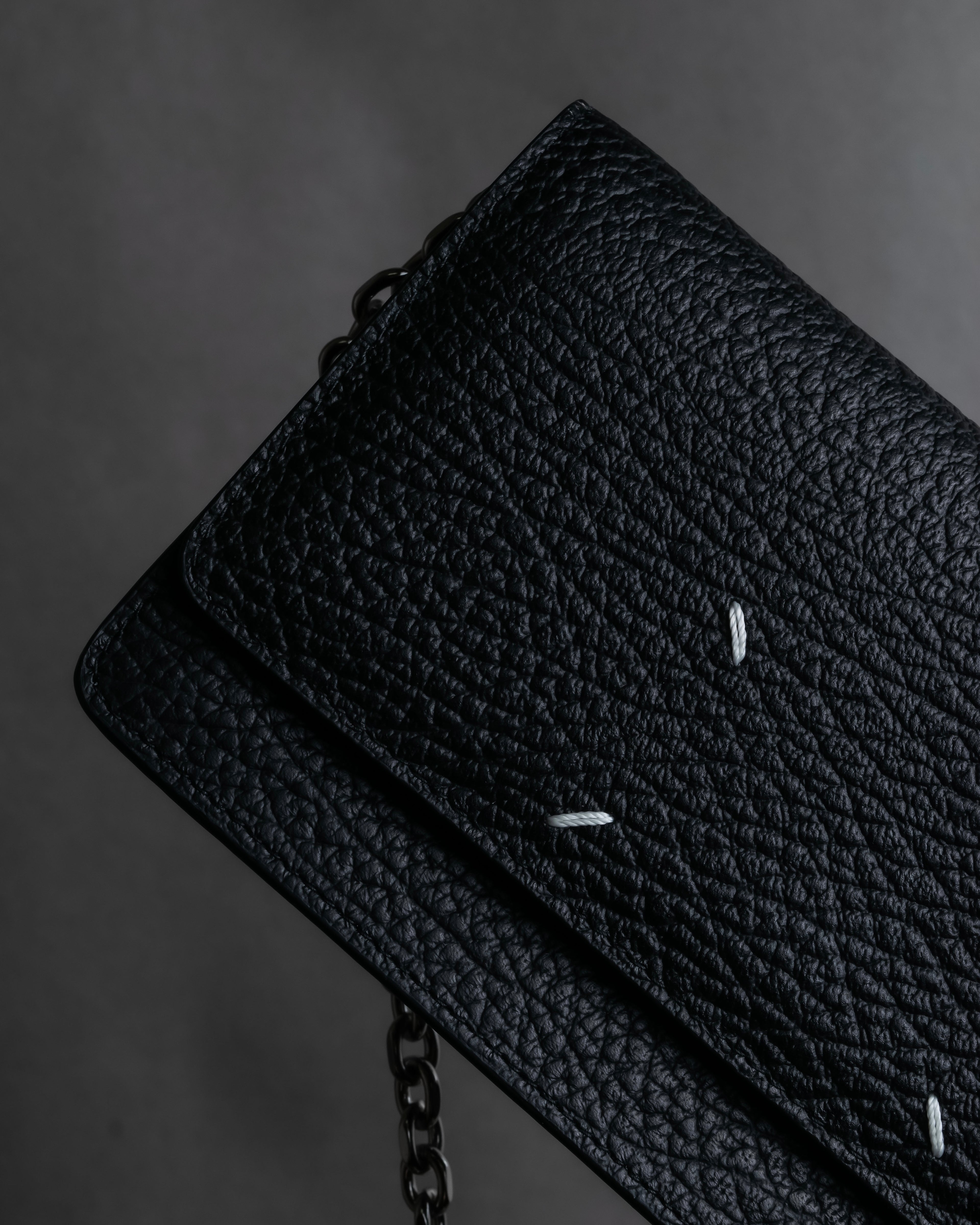 "MAISON MARGIELA" Grained leather chain wallet bag