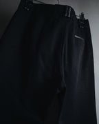 "HERMES" 00’s high density cotton twill lamb leather accents pants