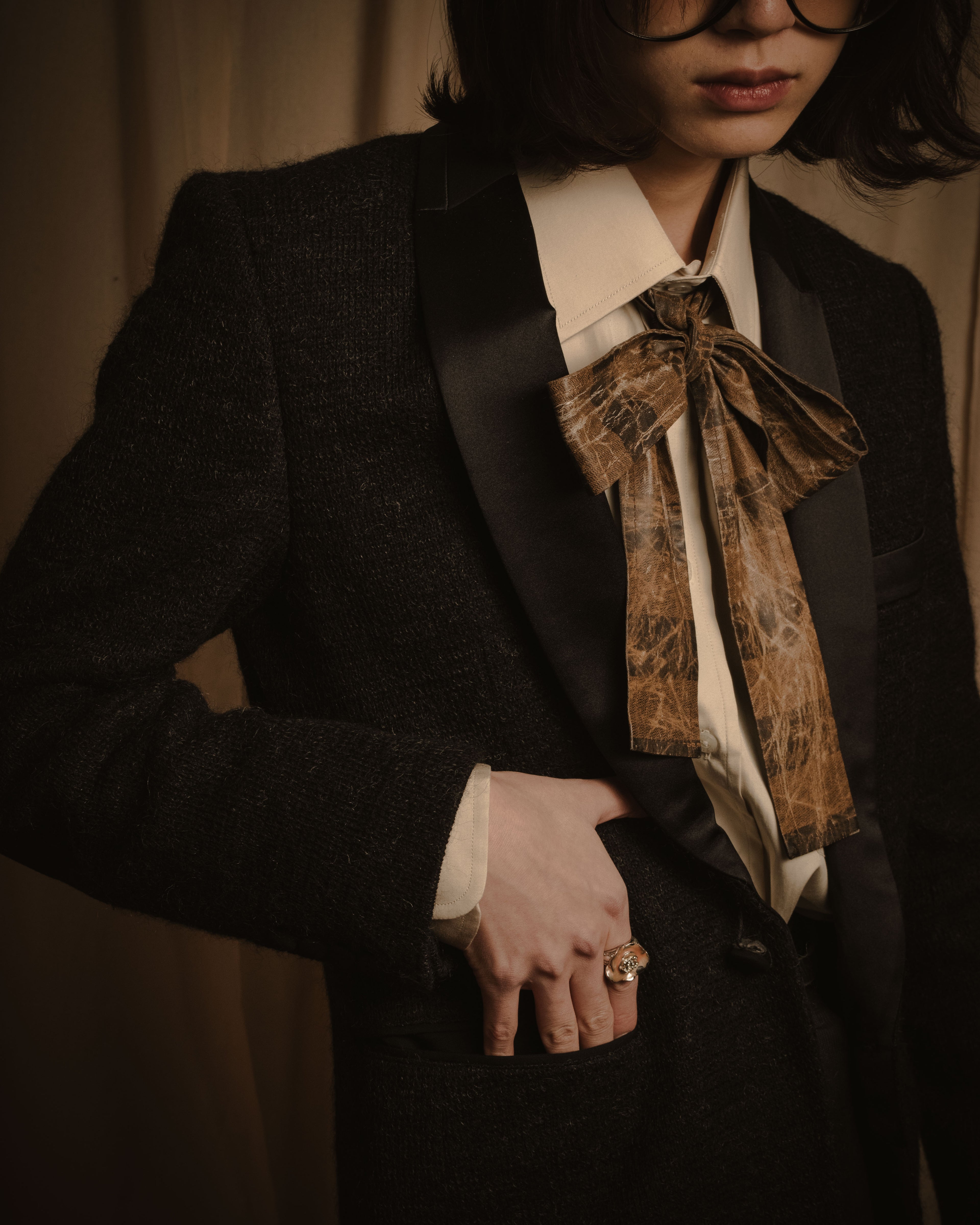 –SPECIAL– "JUNYA WATANABE COMME des GARÇONS MAN" 2015AW mohair blend satin shawl lapels jacket