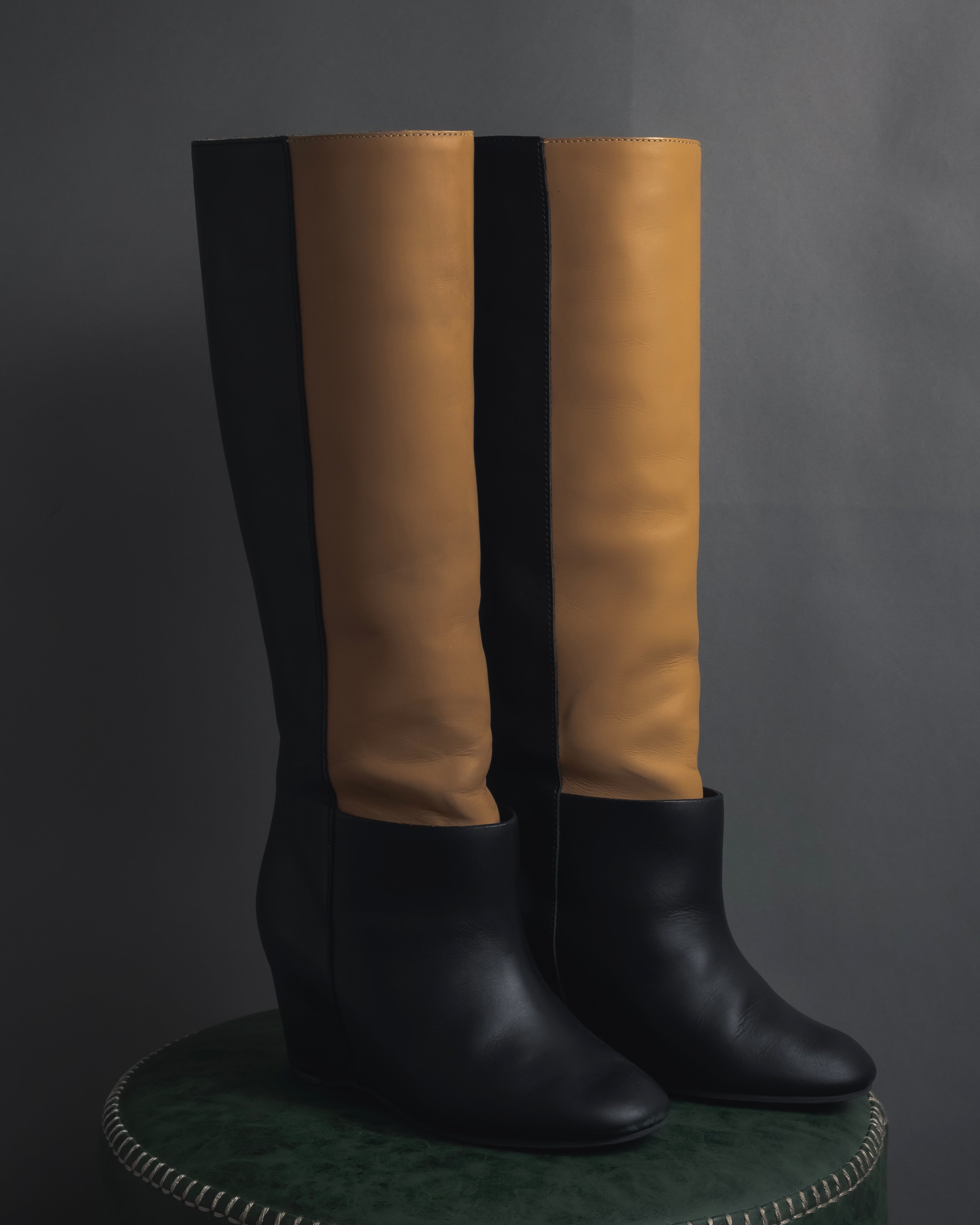 "MM6 Maison Margiela" Bicolour leather long boots