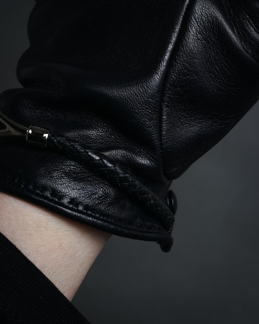 “HERMES” 2000’s Jumbo hook leather gloves