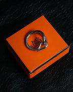 “Hermes” jumbo motif silver scarf ring