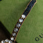 "GUCCI" Double G motif rhinestone leather bracelet