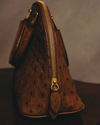 "LOEWE" 80's-90's Classic ostrich leather top handle handbag