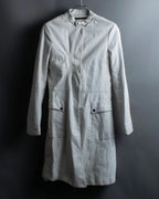 "theory" waist-shaped long leather coat