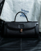 "BURBERRYS" Cylinder shaped leather one handle bag