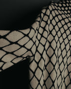 "VALENTINO" 20's Oversized diamond jacquard turtleneck knit sweater