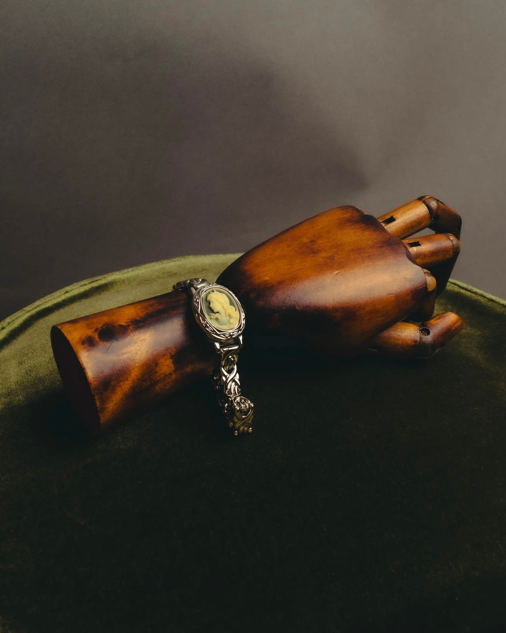 "Valentino Michelle" Vintage cameo secret quartz bracelet watch