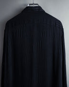 "Saint Laurent Paris" Jacquard pattern silk black shirt