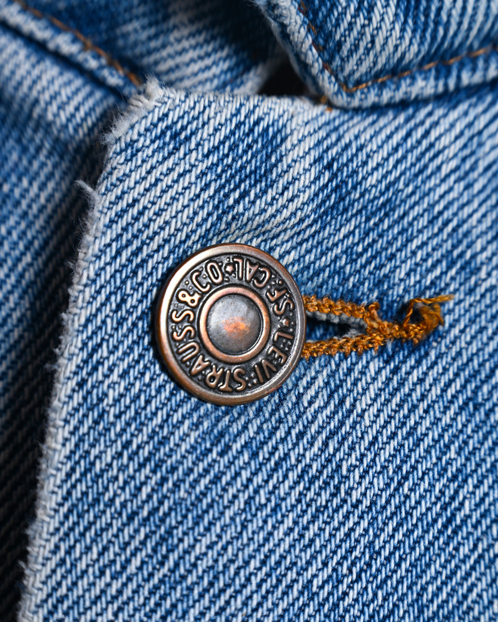LEVI’S/ Oversized No Collar Denim Jacket Light Blue
