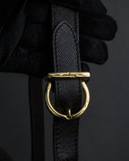 "Salvatore Ferragamo" Structured Gancini 2way dark brown leather bag