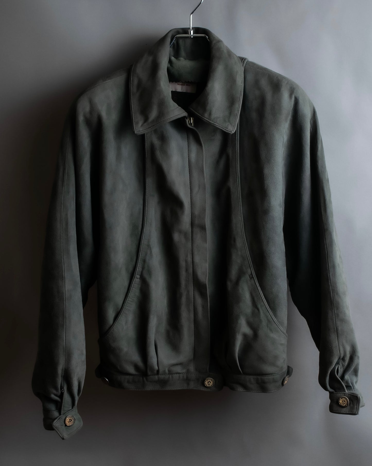 "LOEWE" Box silhouette suede leather blouson