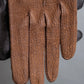 Vintage genuine leather camel brown gloves