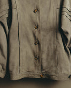 -SPECIAL- “LOEWE” 80’s-early 90’s Taupe suede leather blouson jacket