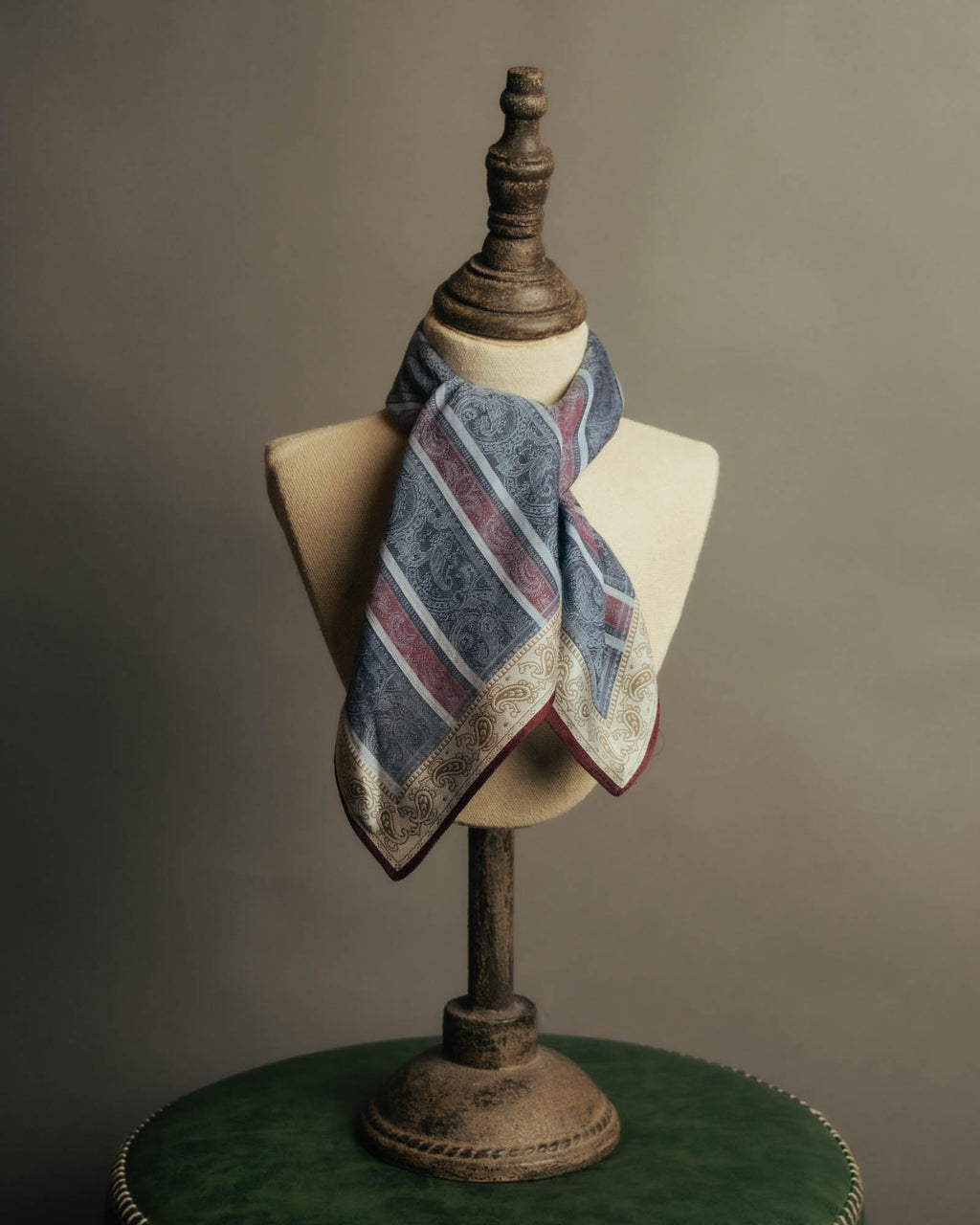 “Yves Saint Laurent” 90’s-00’s Paisley stripe cotton scarf