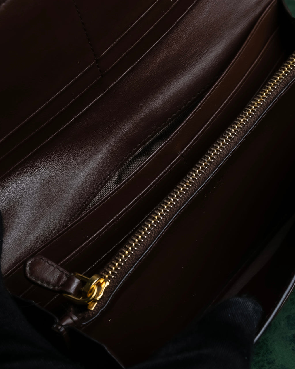 "PRADA" Logo engraved canvas combination long wallet