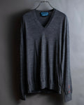 "GUCCI" Embroidered design V neck high gauge knit