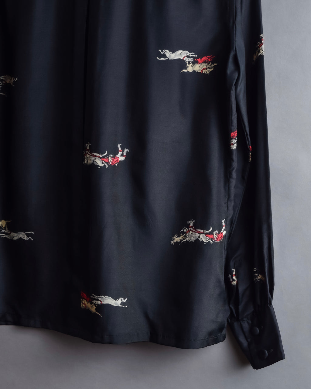 "Christian Dior" Hand painted greyhound motif silk blouse
