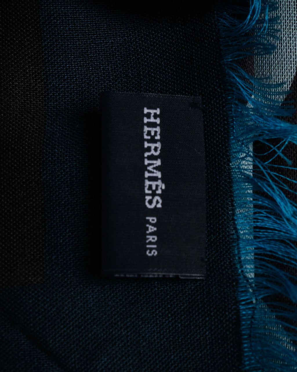 “HERMÈS” 10's-20's Polka dot wool silk fringed stole