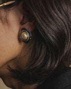 Pendientes de clip con cabujón de perlas de los años 80 y 90 de Burberrys