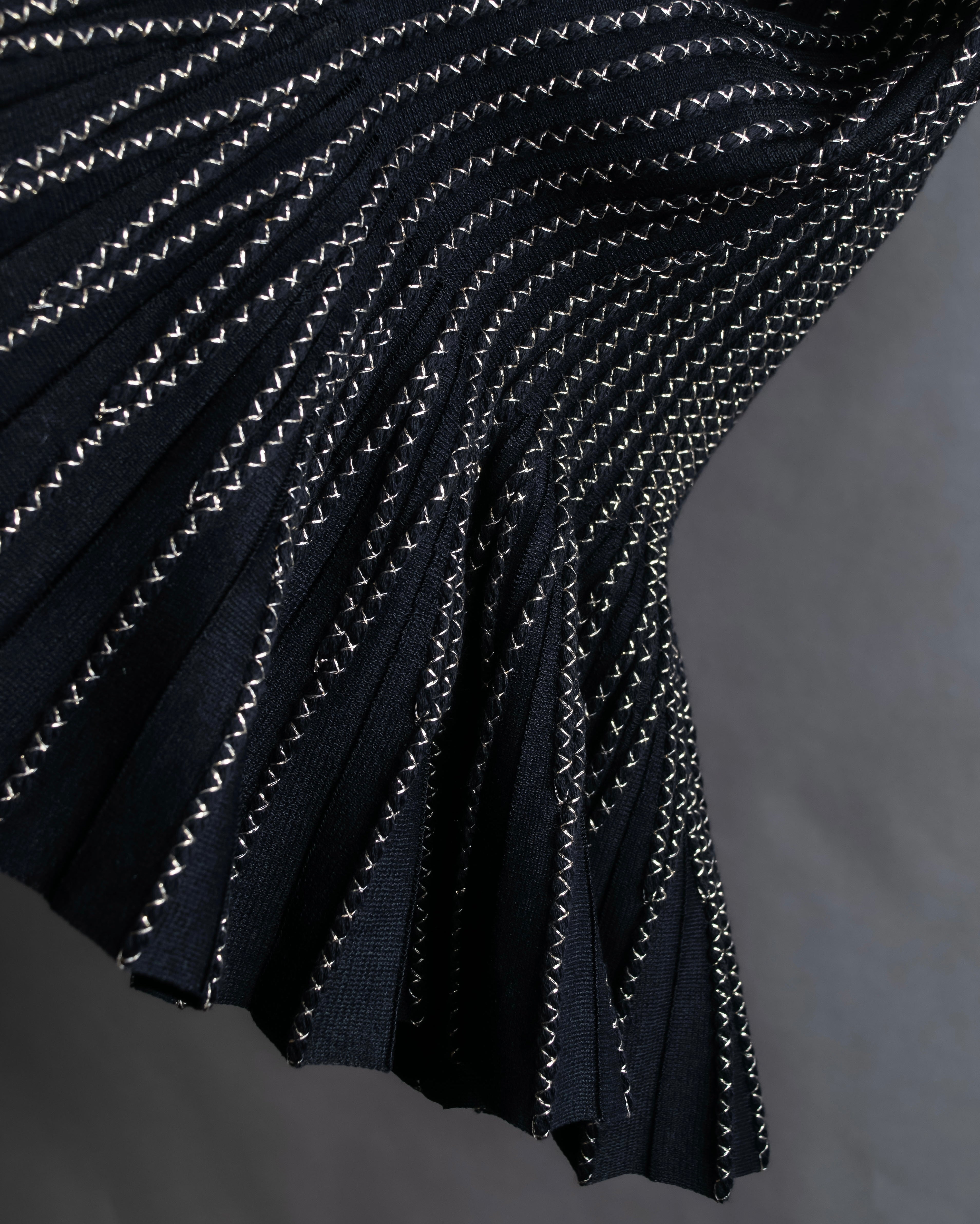 "Alexandar McQueen" Waist-shape detail vertical stitch cardigan