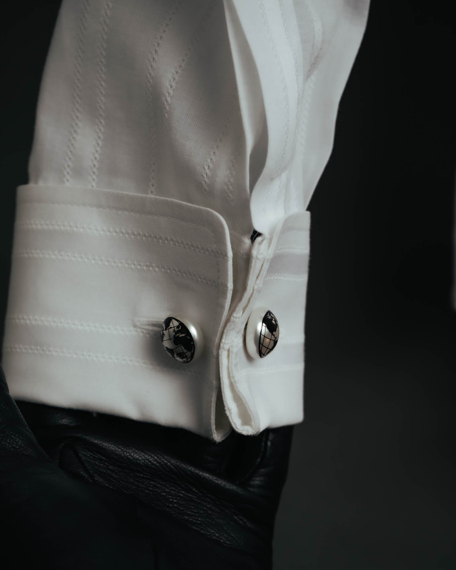 -SPECIAL- “CHANEL” 08 Cruise Collection Sheer cotton stand collar shirt
