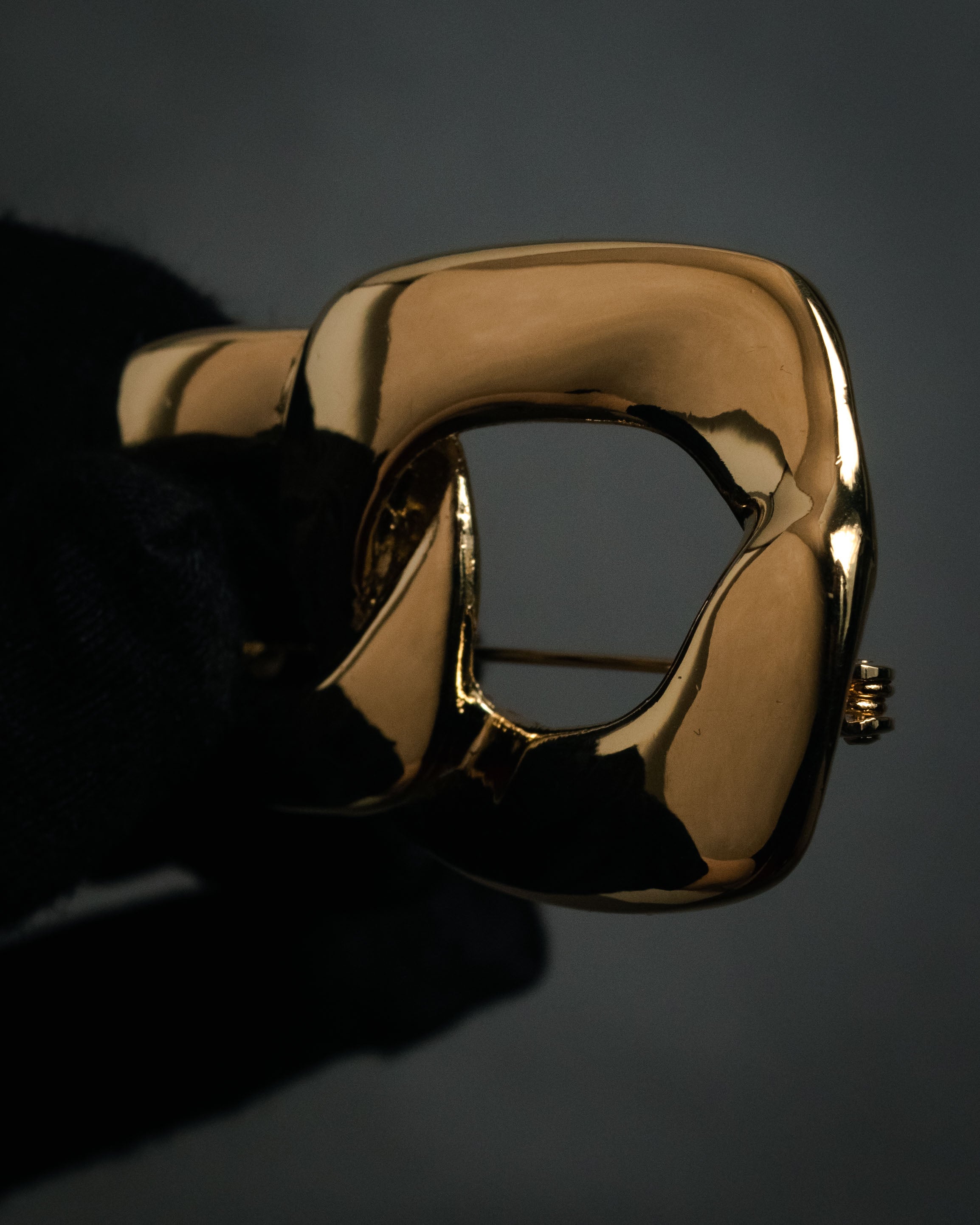 “Yves Saint Laurent” 80’s–90’s Sculptural chain motif brooch