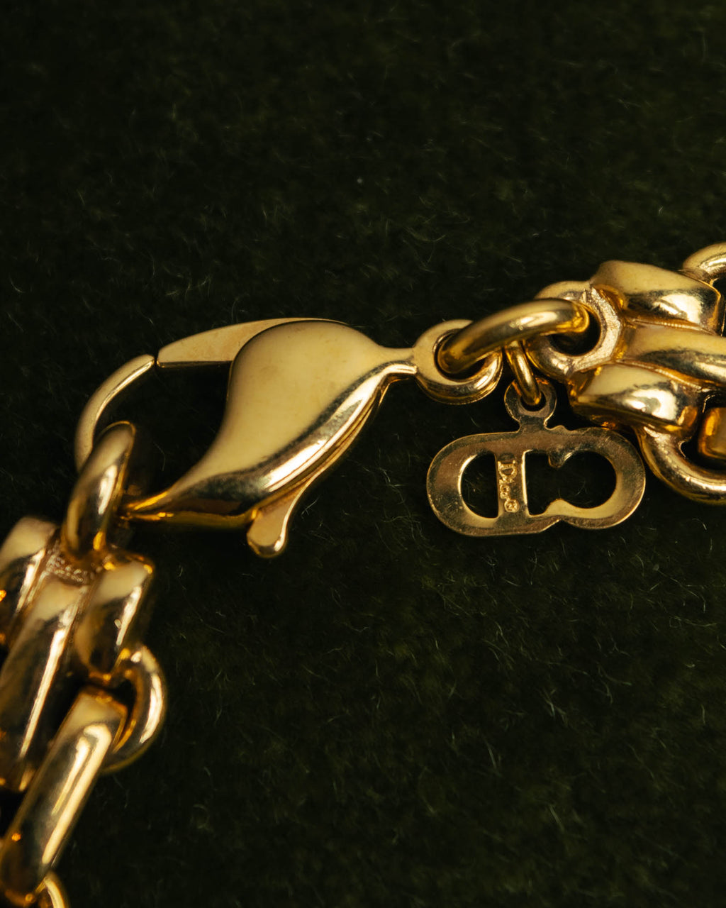 "Christian Dior" 80's-90's Gold-tone chain bracelet
