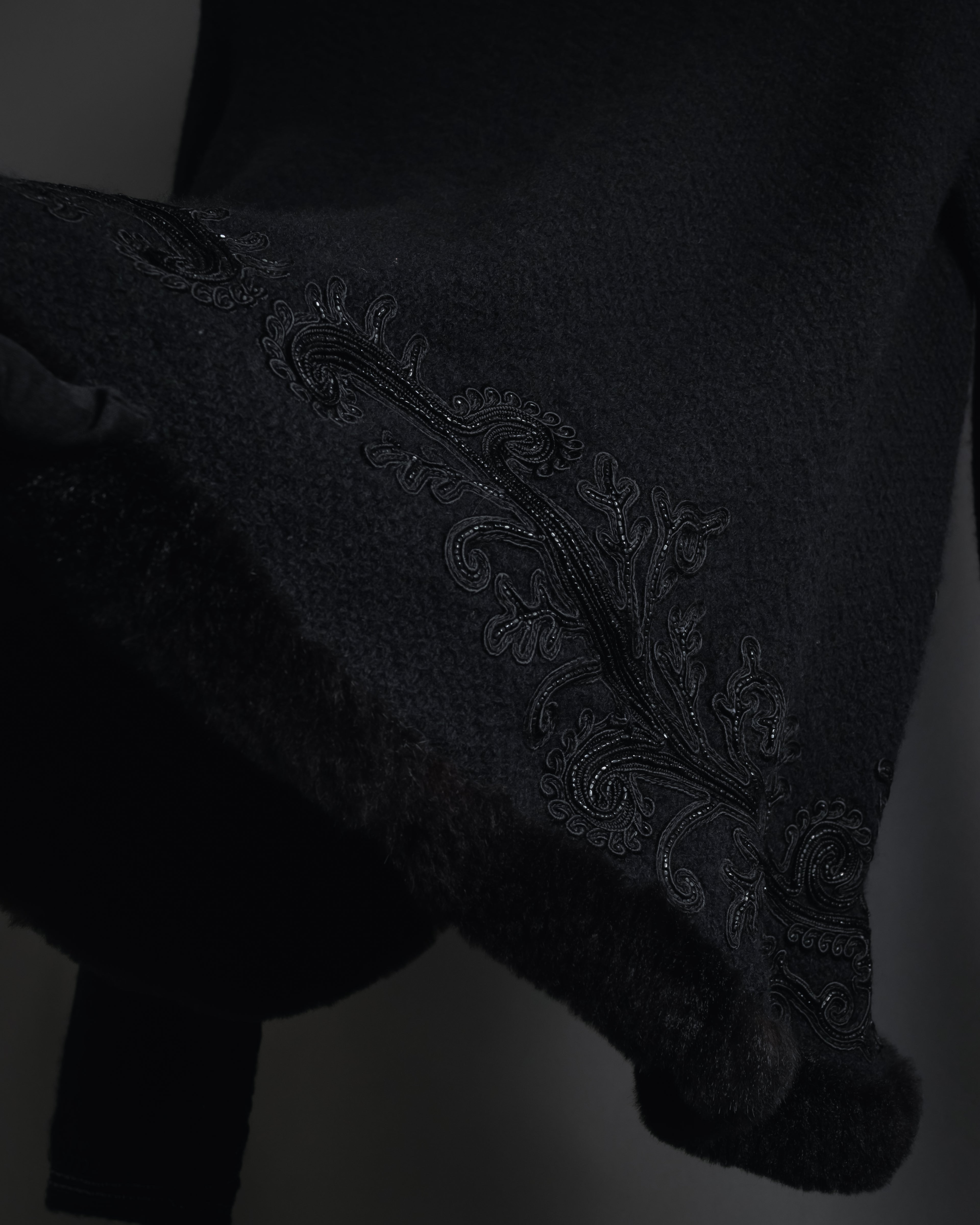 Chaqueta de piel con bordado de cuentas de los años 00 de Ralph Lauren