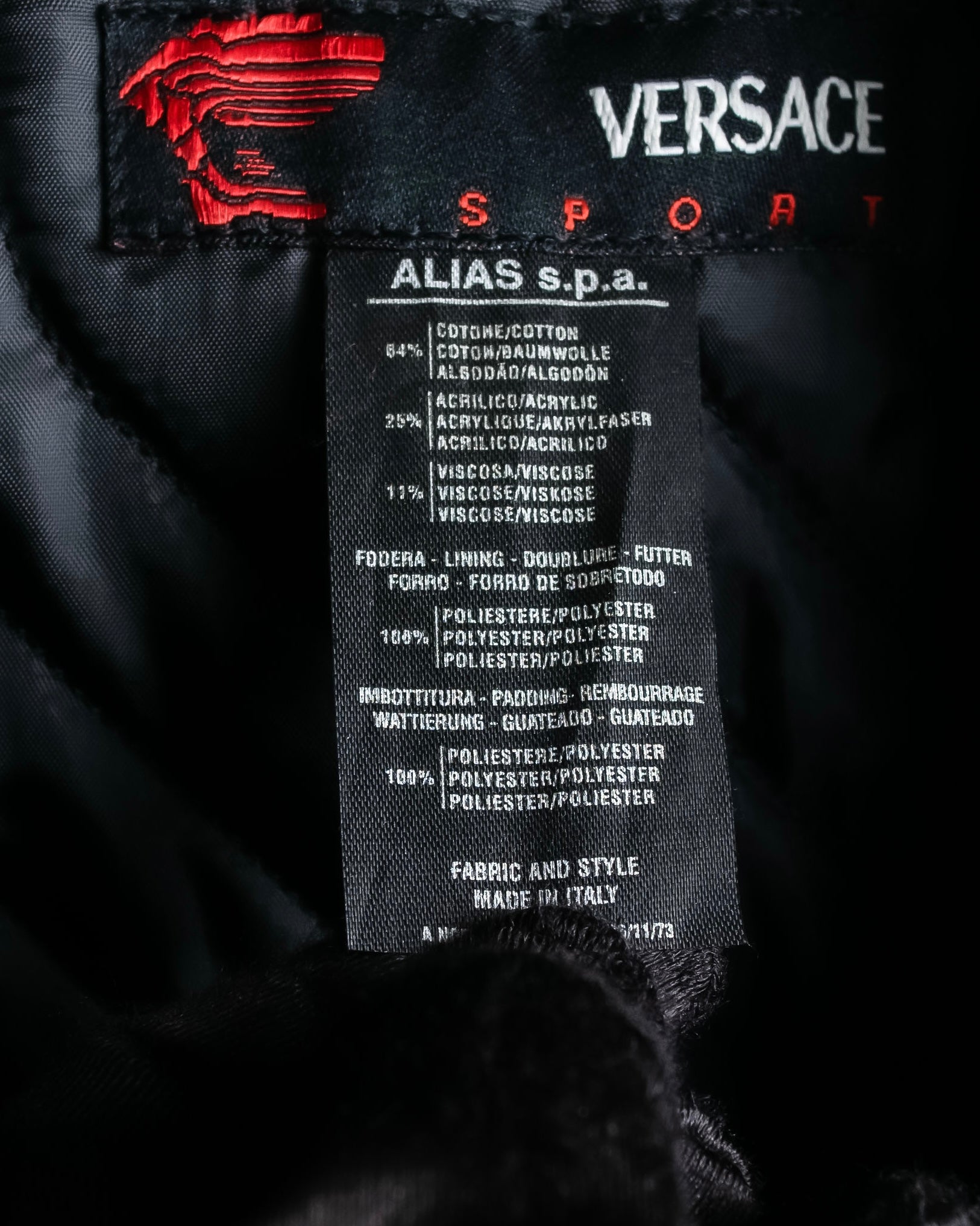"VERSACE sport"
Stand collar double zipper suede blouson