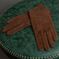 Vintage genuine leather camel brown gloves