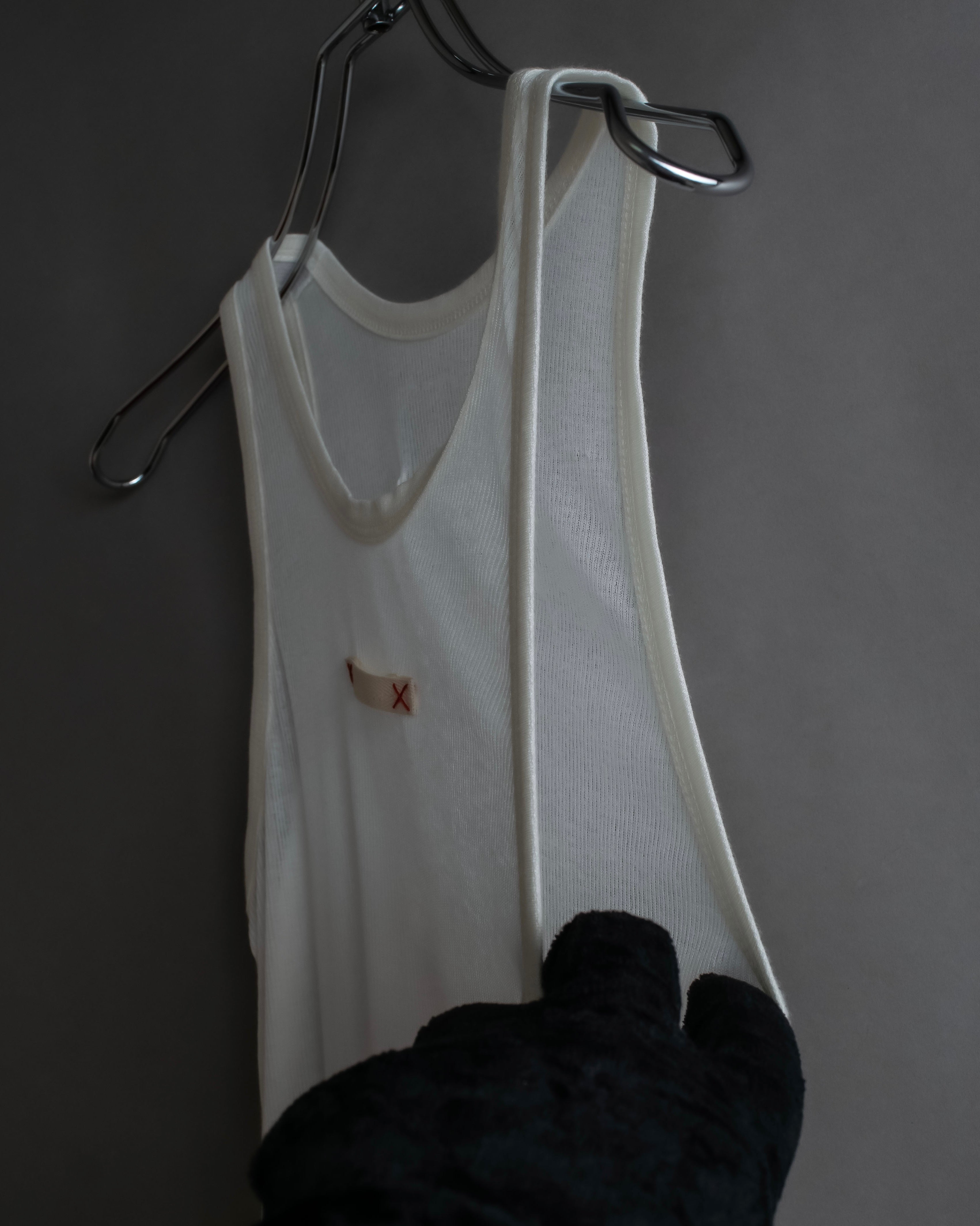 "MAISON MARGIELA" Stitch design net sheer tank top