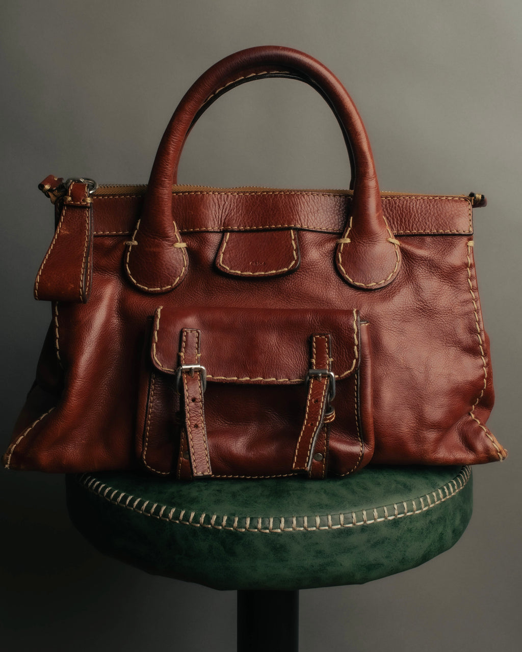 "Chloé" 00's Cognac leather top handle bag