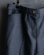 "CHANEL" 100% wool wide tapered slacks