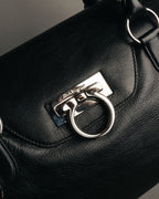 “Salvatore Ferragamo“ 00’s-10’s Gancini ring hardware leather shoulder bag