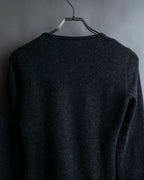 "CELINE" Beautiful U-neck design cashmere knit pullover