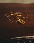 "Christian Dior" 90's Rhinestone padlock pendant necklace