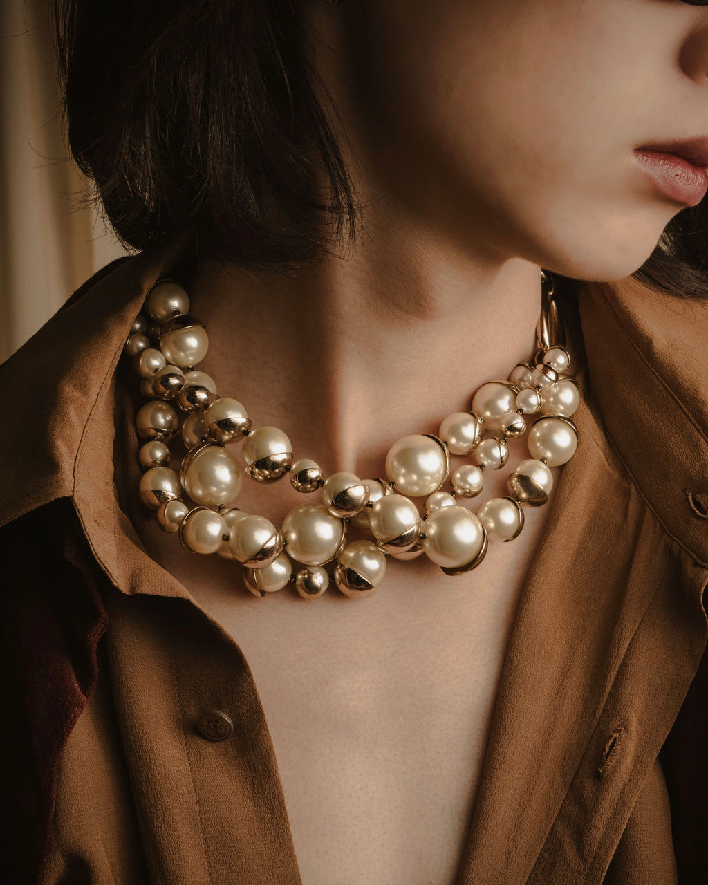 -SPECIAL- "Christian Dior"
John Galliano period Pearl Metal Design Layered Necklace