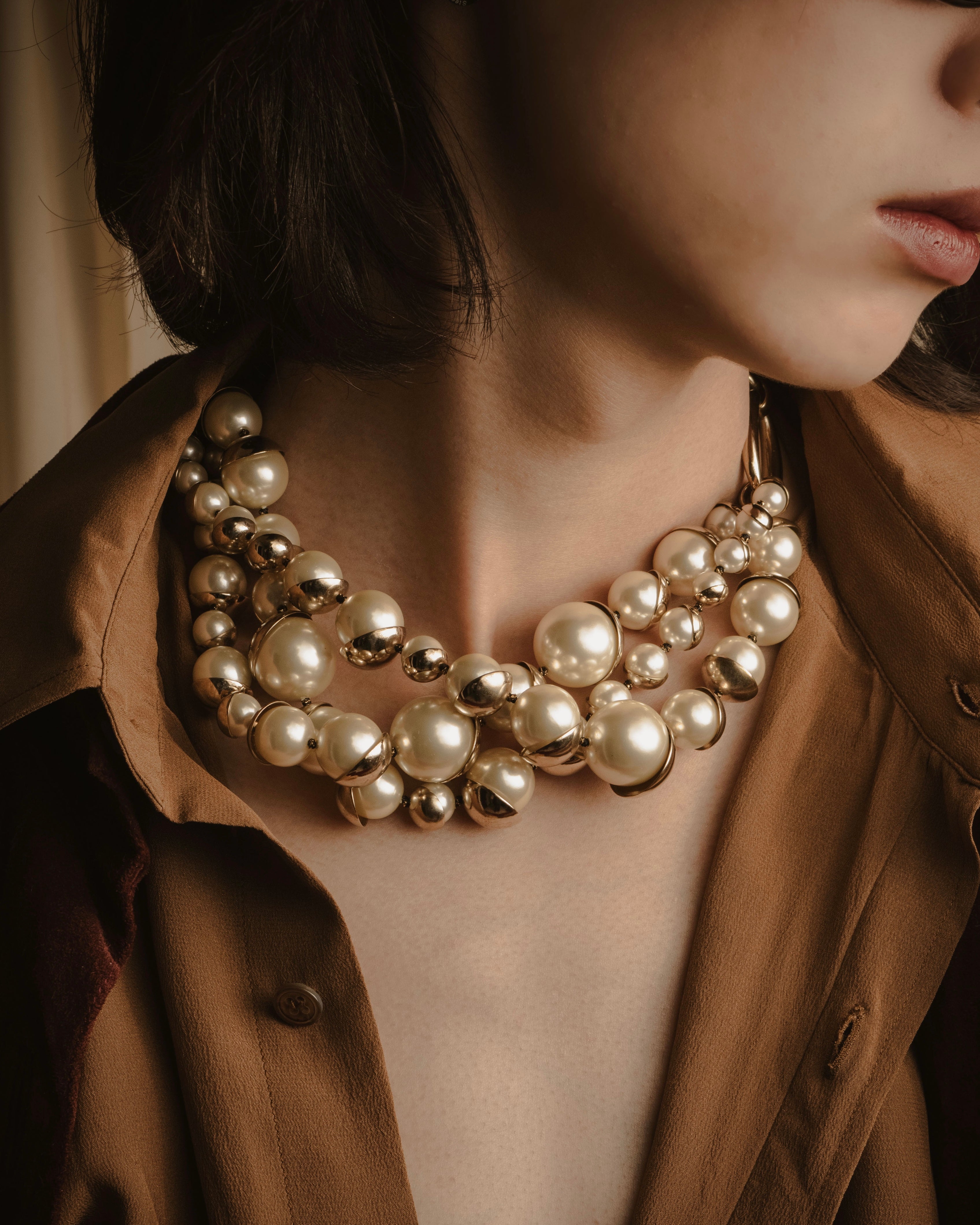 -SPECIAL- "Christian Dior"
John Galliano period Pearl Metal Design Layered Necklace