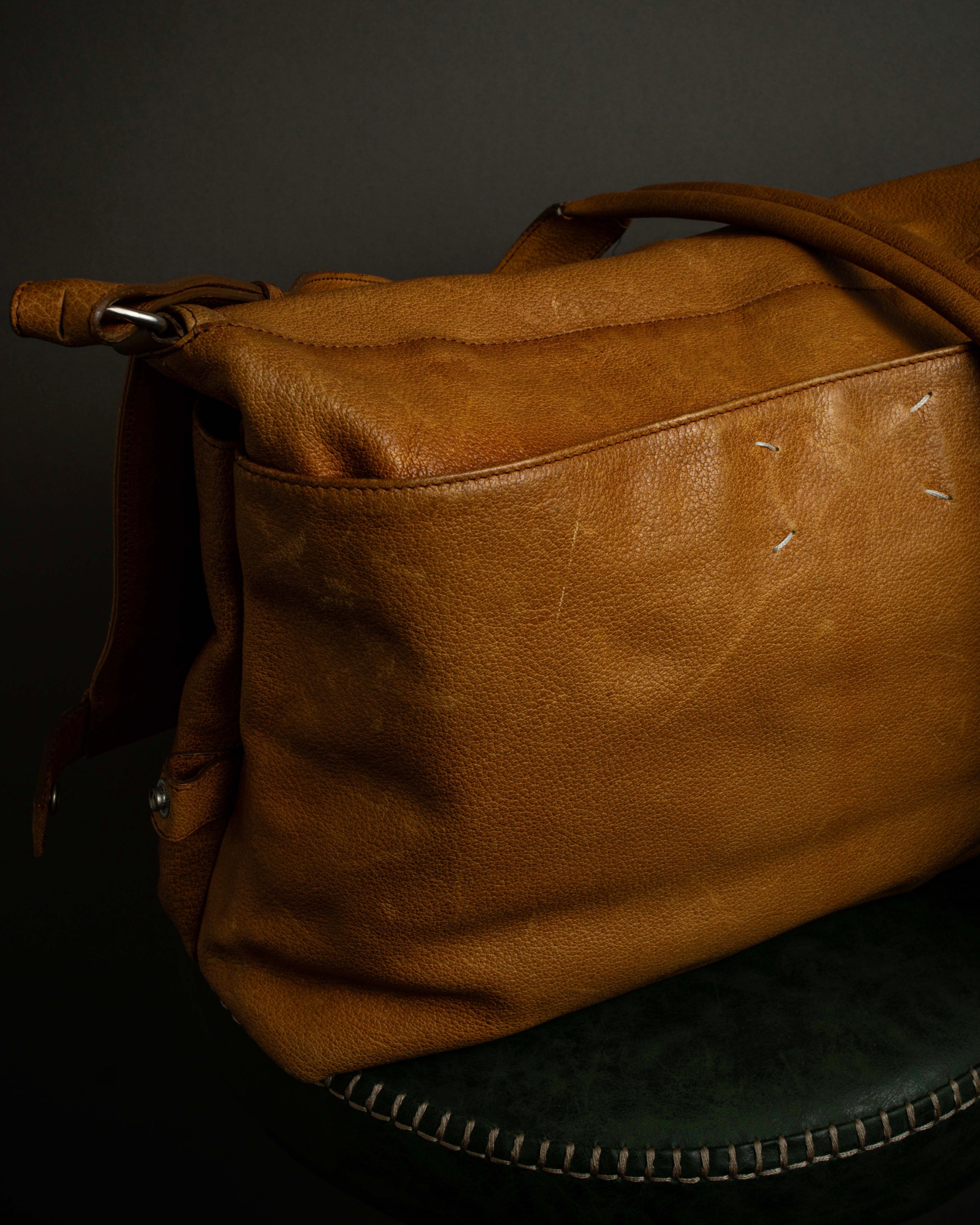 "MAISON MARGIELA" 12SS over flap design leather shoulder bag