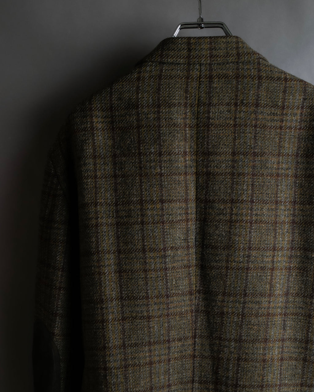"BURBERRYS" Elbow patch design gun club check tweed jacket