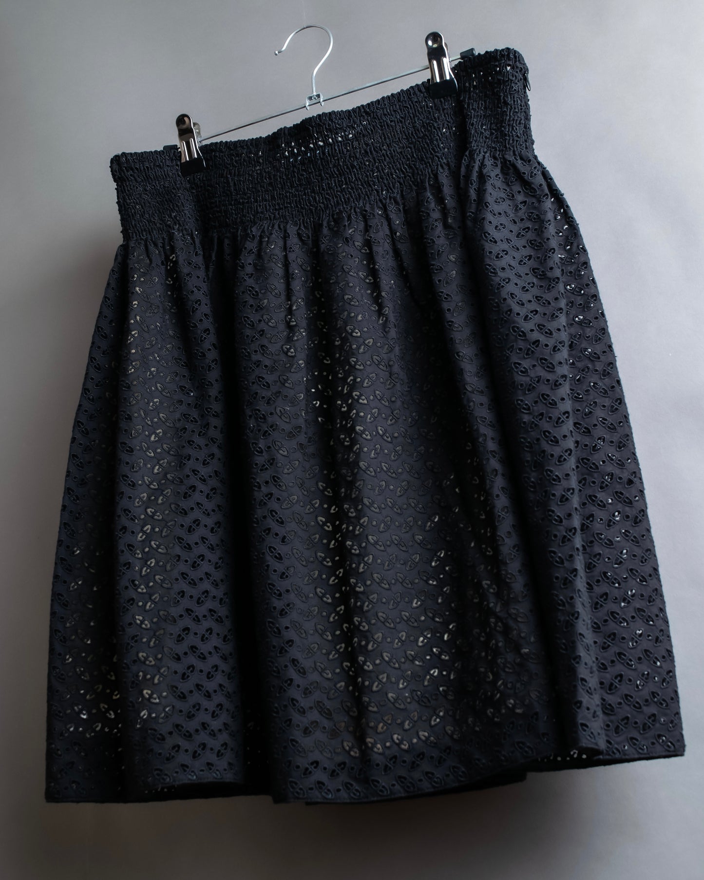 "PRADA" Embroidered design layered mid length flared skirt