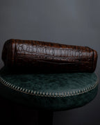 "MIU MIU" Antique design crocodile embossed leather 2way bag