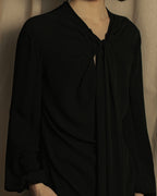 "VALENTINO" 2020-21 Gathered design bow tie skipper silk pullover