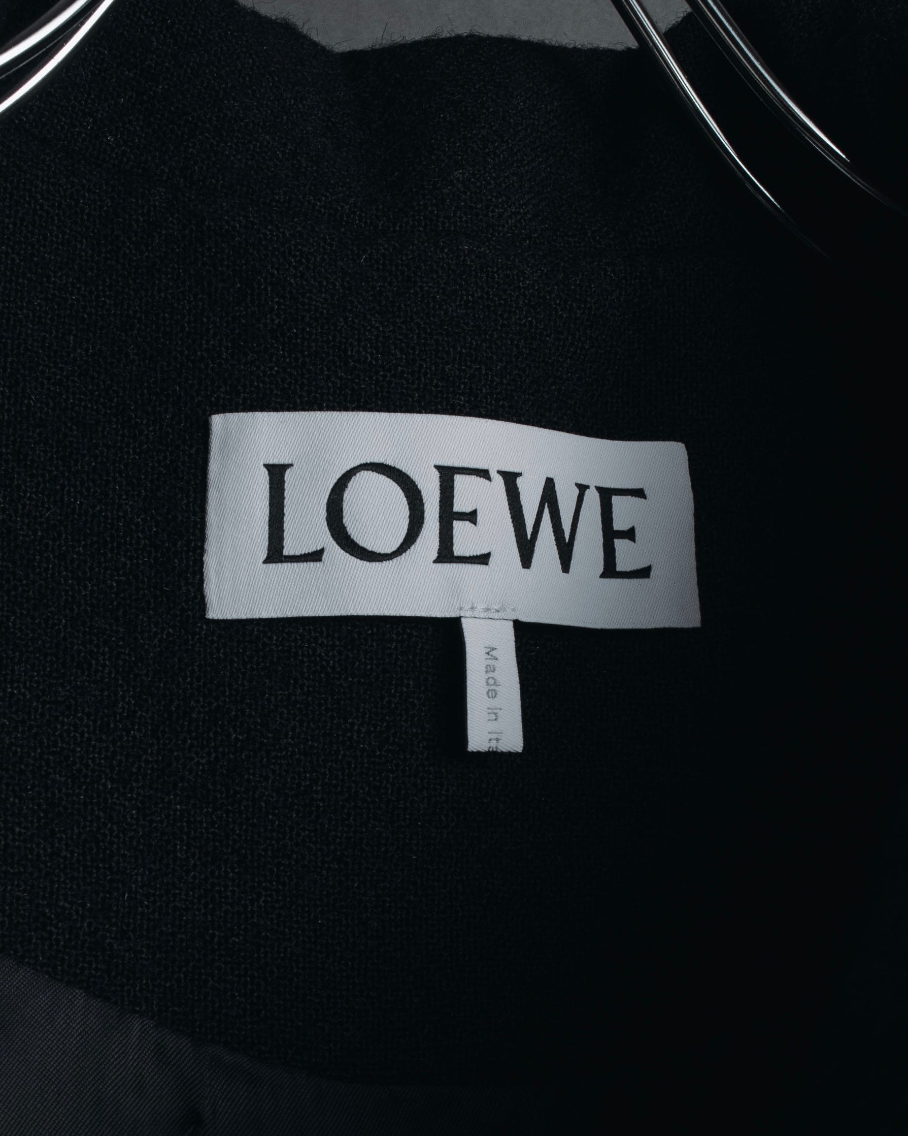 –SPECIALS– "LOEWE" 2017-2018 Minimal a-line calfskin piping coat